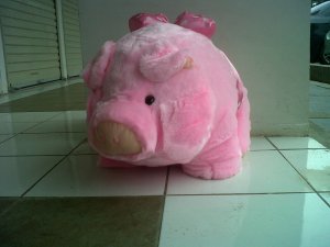 boneka babi besar pink